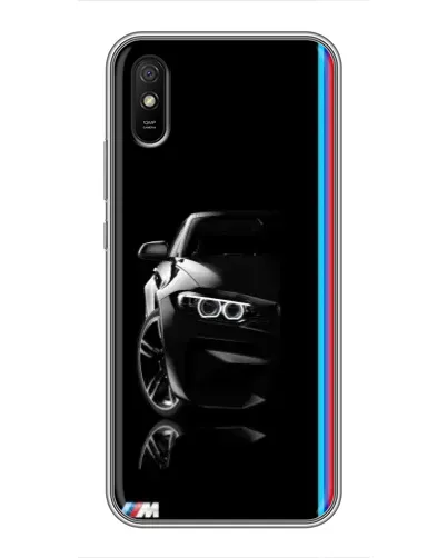 Чехол для Xiaomi Redmi 9A с картинкой «Силуэт BMW в темноте»