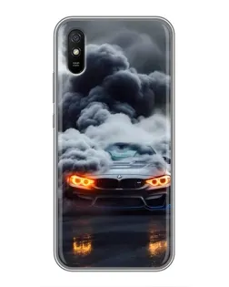Чехол для Xiaomi Redmi 9A с картинкой «BMW в дыму»