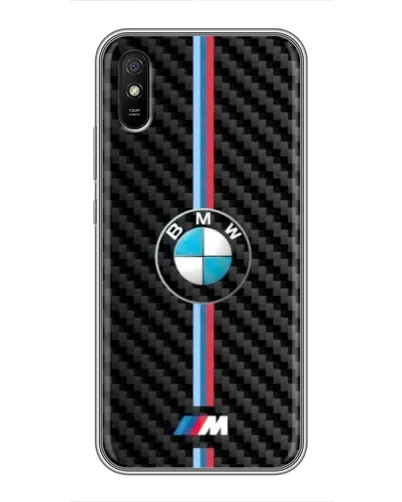 Чехол для Xiaomi Redmi 9A с картинкой «Эмблема BMW и карбон»