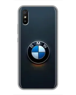 Чехол для Xiaomi Redmi 9A с картинкой «Логотип BMW — минимализм»