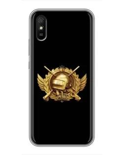 Чехол для Xiaomi Redmi 9A с картинкой «PUBG — оранжевый градиент»