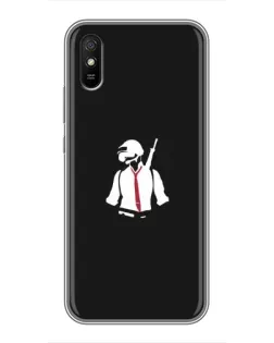 Чехол для Xiaomi Redmi 9A с картинкой «PUBG — силуэт воина»