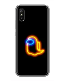 Чехол для Xiaomi Redmi 9A с картинкой «Among Us неоновое сияние»