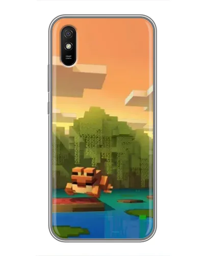 Чехол для Xiaomi Redmi 9A с картинкой «Майнкрафт закат солнца»