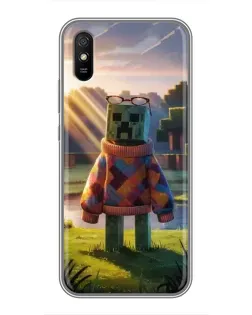 Чехол для Xiaomi Redmi 9A с картинкой «Крипер в свитере»