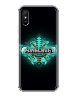 Чехол для Xiaomi Redmi 9A с картинкой «Minecraft Diamond лого»