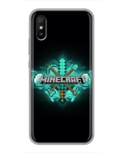 Чехол для Xiaomi Redmi 9A с картинкой «Minecraft Diamond лого»