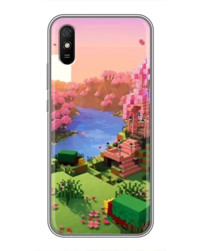 Чехол для Xiaomi Redmi 9A с картинкой «Розовое дерево Minecraft»