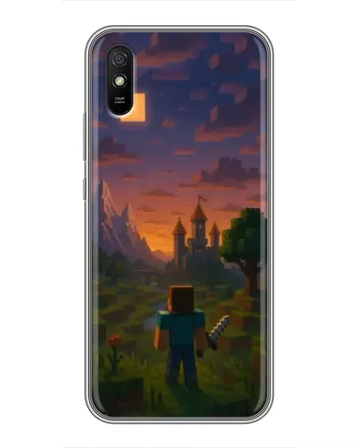 Чехол для Xiaomi Redmi 9A с картинкой «Стив у башни»