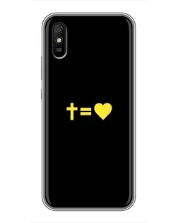 Чехол для Xiaomi Redmi 9A с картинкой «Сердце и Крест»