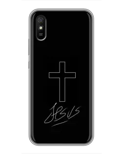 Чехол для Xiaomi Redmi 9A с картинкой «Графический крест Jesus» Чехол для Xiaomi Redmi 9A с картинкой «Графический крест Jesus»