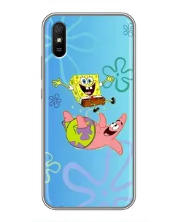 Чехол для Xiaomi Redmi 9A с картинкой «Спанч Боб и Патрик»
