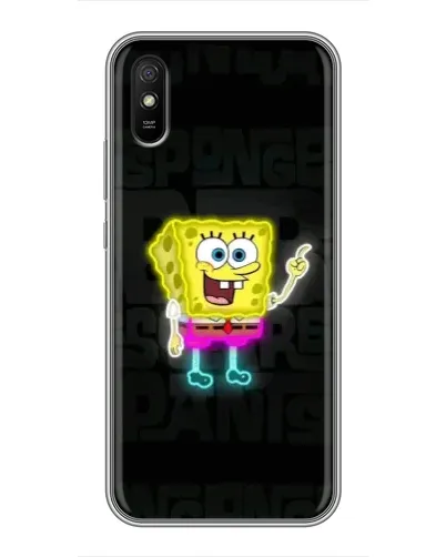 Чехол для Xiaomi Redmi 9A с картинкой «Неоновый Губка Боб»