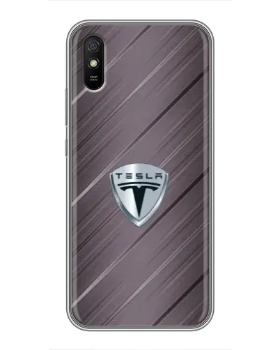 Чехол для Xiaomi Redmi 9A с картинкой «Металлическая текстура Tesla»