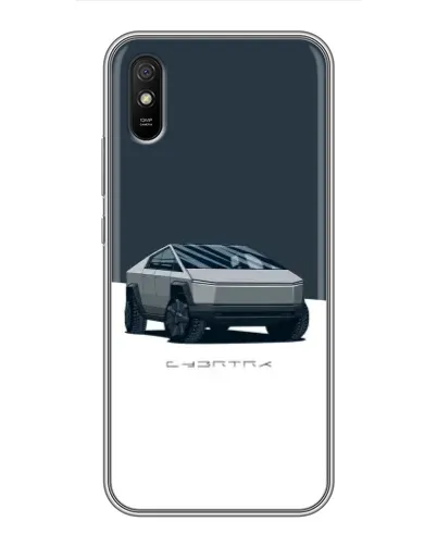 Чехол для Xiaomi Redmi 9A с картинкой «Серебристый Cybertruck Tesla»