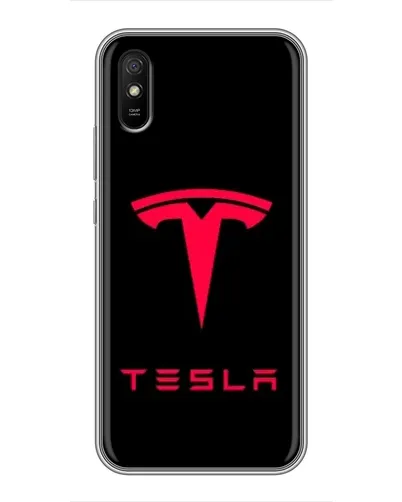Чехол для Xiaomi Redmi 9A с картинкой «Tesla Red Logo»