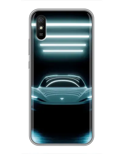 Чехол для Xiaomi Redmi 9A с картинкой «Tesla в неоне»