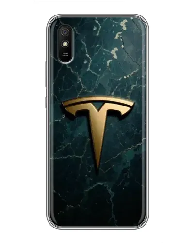 Чехол для Xiaomi Redmi 9A с картинкой «Мраморная Tesla Gold»