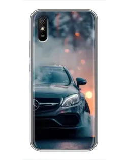 Чехол для Xiaomi Redmi 9A с картинкой «Mercedes — ночной город»