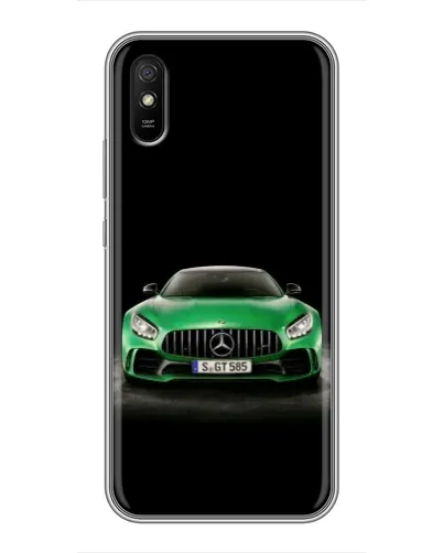 Чехол для Xiaomi Redmi 9A с картинкой «Mercedes — неоновый лого»