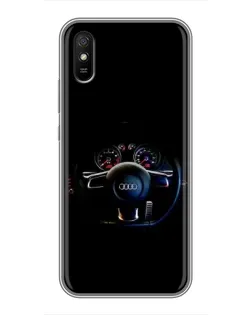 Чехол для Xiaomi Redmi 9A с картинкой «Салон Audi — руль» Чехол для Xiaomi Redmi 9A с картинкой «Салон Audi — руль»