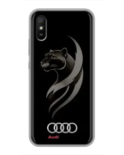 Чехол для Xiaomi Redmi 9A с картинкой «Графика — пантера и Audi»