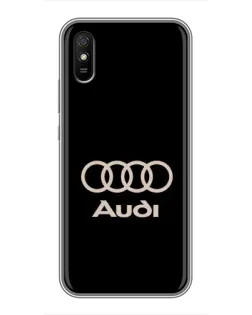 Чехол для Xiaomi Redmi 9A с картинкой «Audi — золотой логотип»