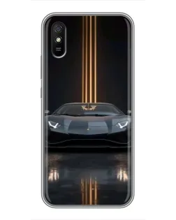 Чехол для Xiaomi Redmi 9A с картинкой «Lamborghini золотые линии»