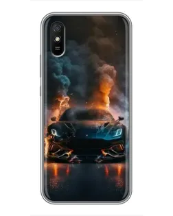Чехол для Xiaomi Redmi 9A с картинкой «Lamborghini дымная эстетика»
