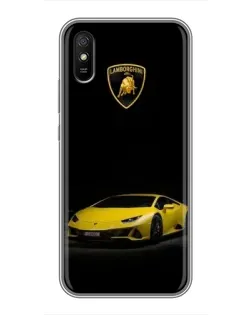 Чехол для Xiaomi Redmi 9A с картинкой «Lamborghini желтый акцент»