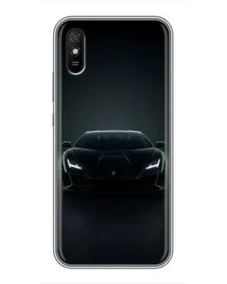 Чехол для Xiaomi Redmi 9A с картинкой «Черный Lamborghini Aventador»