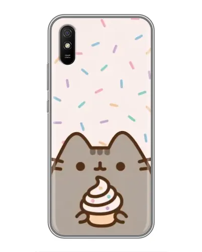 Чехол для Xiaomi Redmi 9A с картинкой «Пушин с кексом»