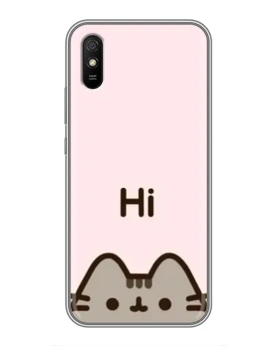Чехол для Xiaomi Redmi 9A с картинкой «Пушин говорит Hi»