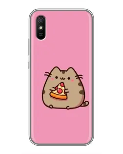 Чехол для Xiaomi Redmi 9A с картинкой «Пушин с пиццей»