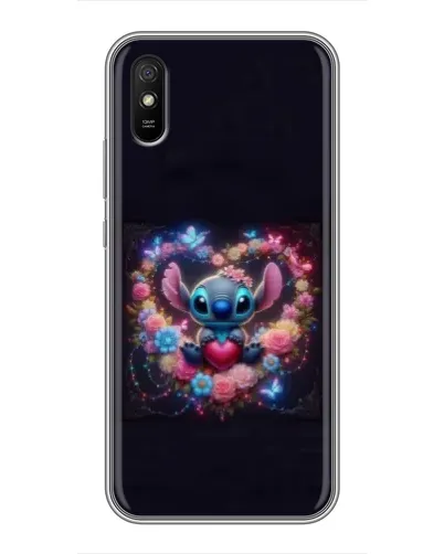 Чехол для Xiaomi Redmi 9A с картинкой «Stitch в цветах»