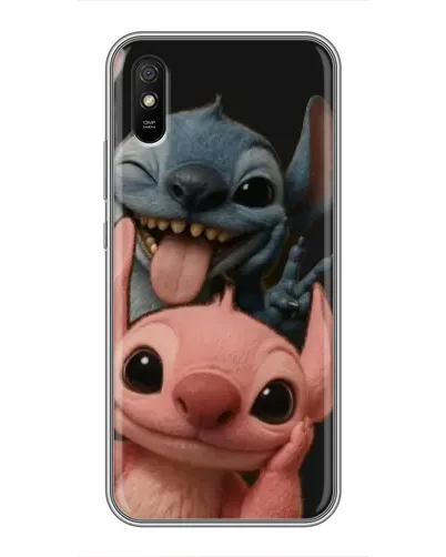 Чехол для Xiaomi Redmi 9A с картинкой «Стич и Ангел»