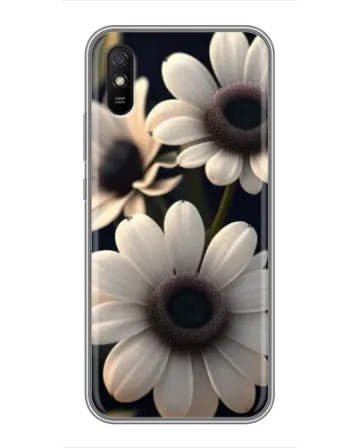 Чехол для Xiaomi Redmi 9A с картинкой «Белые маргаритки макро»