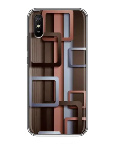 Чехол для Xiaomi Redmi 9A с картинкой «Коричневые объемные квадраты» Чехол для Xiaomi Redmi 9A с картинкой «Коричневые объемные квадраты»