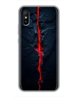 Чехол для Xiaomi Redmi 9A с картинкой «Kрасная лавовая трещина»