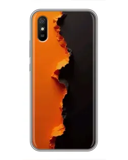 Чехол для Xiaomi Redmi 9A с картинкой «Оранжевый разлом»