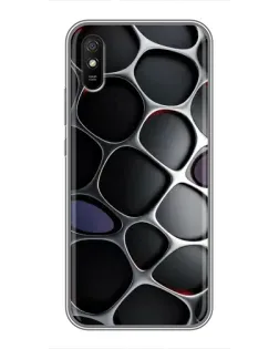 Чехол для Xiaomi Redmi 9A с картинкой «Объемная темная решетка»