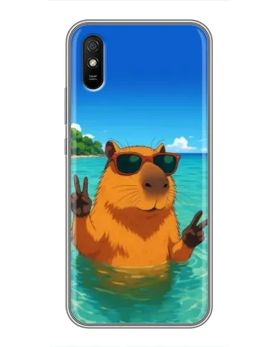 Чехол для Xiaomi Redmi 9A с картинкой «Морская капибара»