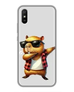 Чехол для Xiaomi Redmi 9A с картинкой «Капибара рэпер даб»