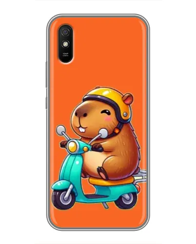 Чехол для Xiaomi Redmi 9A с картинкой «Капибара на скутере»