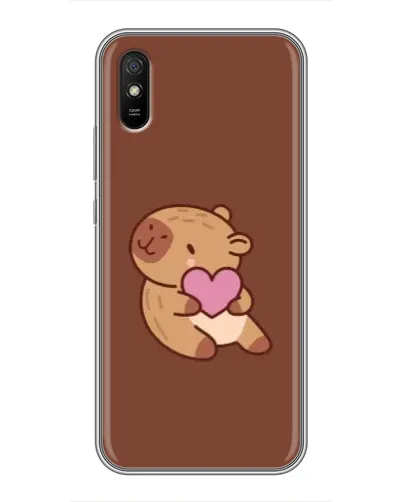 Чехол для Xiaomi Redmi 9A с картинкой «Капибара с сердцем»