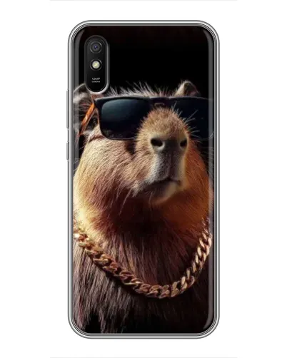 Чехол для Xiaomi Redmi 9A с картинкой «Капибара золотая цепь»