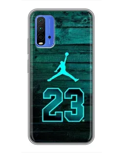Чохол для Xiaomi Redmi 9T з картинкою «Jordan Cyan 23»