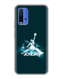 Чохол для Xiaomi Redmi 9T з картинкою «Jordan Blue Fire»