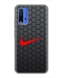 Чохол для Xiaomi Redmi 9T з картинкою «Nike — карбонова сітка»