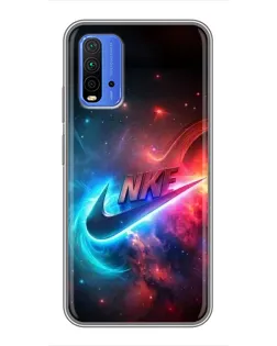 Чохол для Xiaomi Redmi 9T з картинкою «Вогняний логотип Nike»